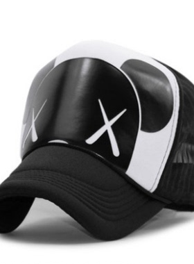 欧美嘻哈街头潮流Kaws卡车司机帽男女夏季防晒遮阳帽网眼棒球帽