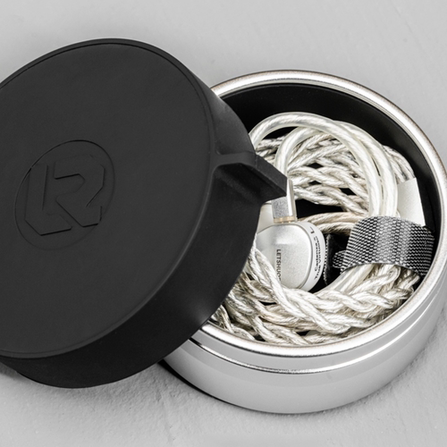 LETSHUOER铄耳圆形硅胶铝合金耳机收纳盒便携防水抗震耳塞保护盒