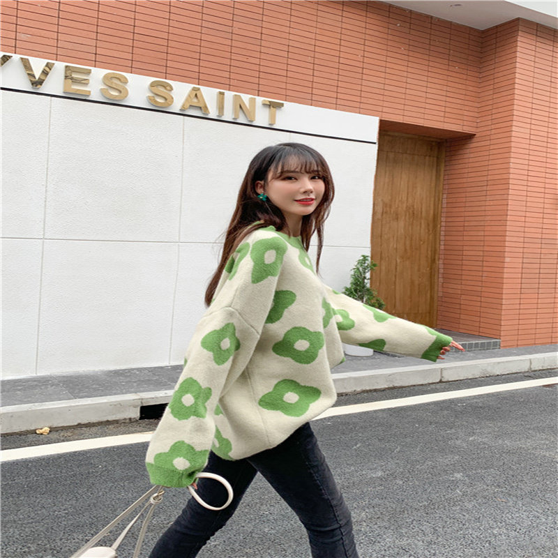 新款加厚外穿慵懒风套头ins毛衣