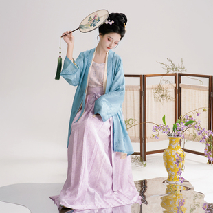 灵枝韵丨簪花阁汉服定制丨宋制真丝合领衫齐腰襦裙套装春夏款仙气