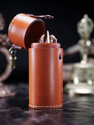 铁拳匠造出品 愤怒莲师金刚杵包 头层树膏皮包包 便携包