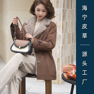 水貂毛内胆派克服大衣女短款一手长小个子2025皮草外套可拆卸加厚