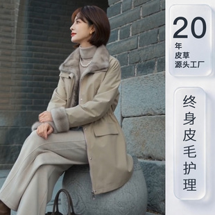 正宗海宁皮草可拆卸内胆派克服女水貂毛中长款外套冬加厚保暖奢华