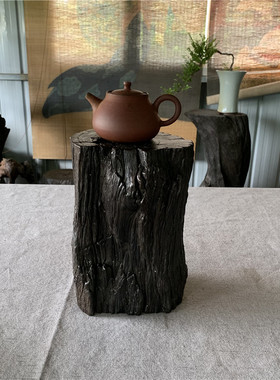 阴沉铁壶玻璃茶道千年乌木花盆