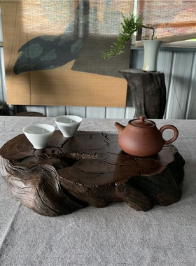 垫子铁壶茶道千年花盆瓶阴沉木