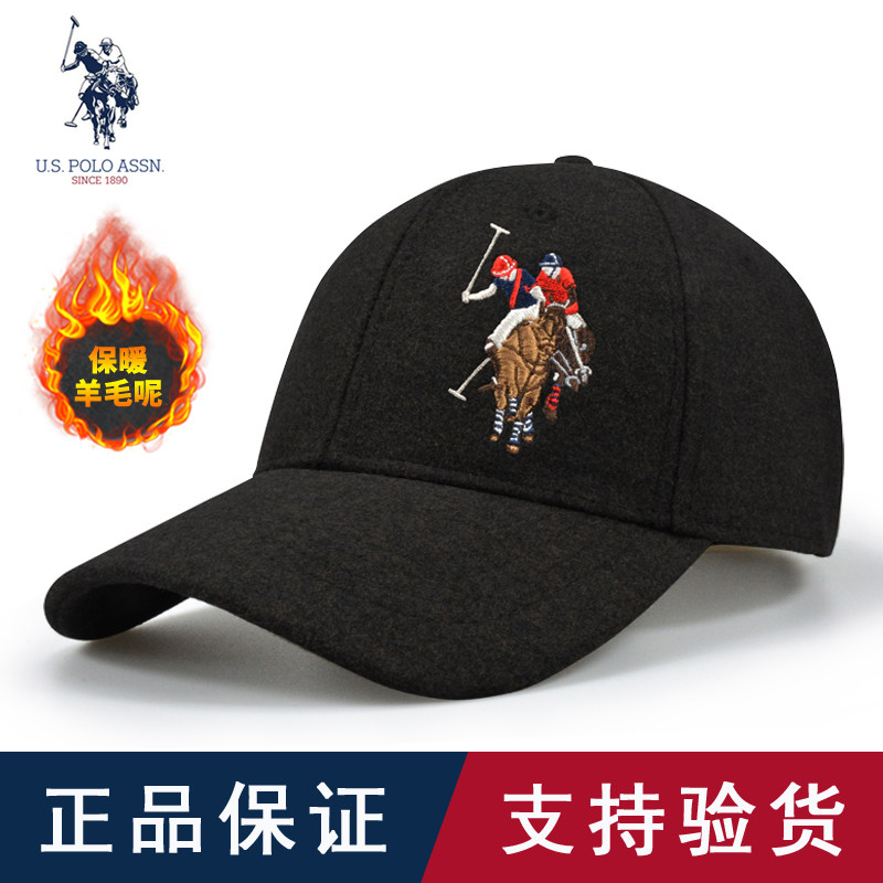 U.S.POLOASSN硬顶羊毛呢棒球帽