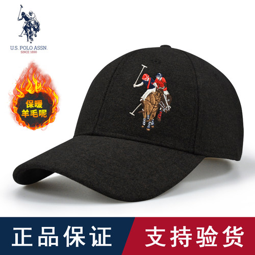 U.S.POLOASSN硬顶羊毛呢棒球帽