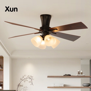 法式风扇灯中古客厅吊灯南洋风吊灯扇灯设计师美式复古电扇餐厅吊