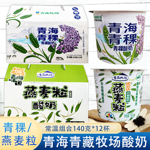 青藏牧场青海特产青稞酸奶燕麦粒营养代餐老酸奶140g*12杯发酵乳