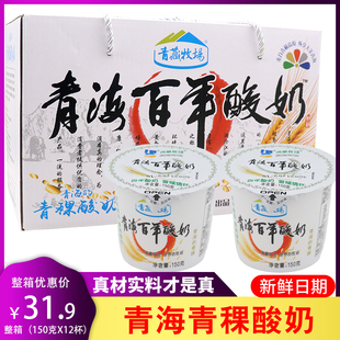 青藏牧场青海百年酸奶青稞老酸奶 150g*12杯整箱营养早餐奶酸牛奶