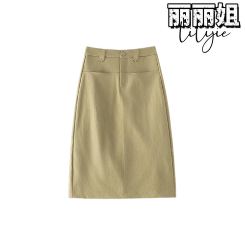 JUST丽丽姐【简约风裙子】2026夏季上新日系简约后开叉半身裙