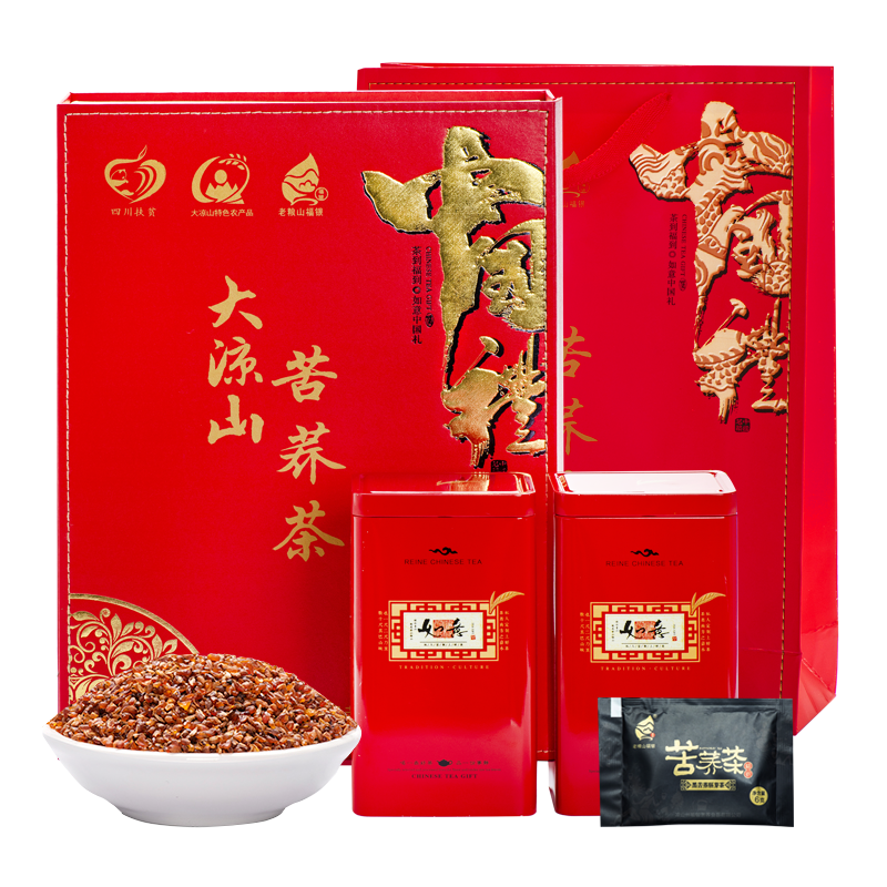 福銀 四川涼山黑苦蕎480g苦蕎禮盒裝胚芽茶獨(dú)立小袋裝全胚麥芽茶