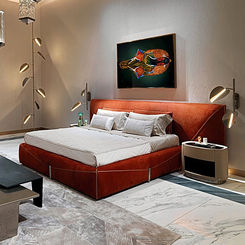 意大利visionnaire信封床意式轻奢别墅豪宅大户型主卧真皮宽屏床