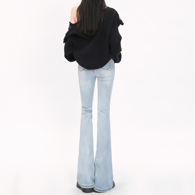 茉梨微喇加长拖地高腰