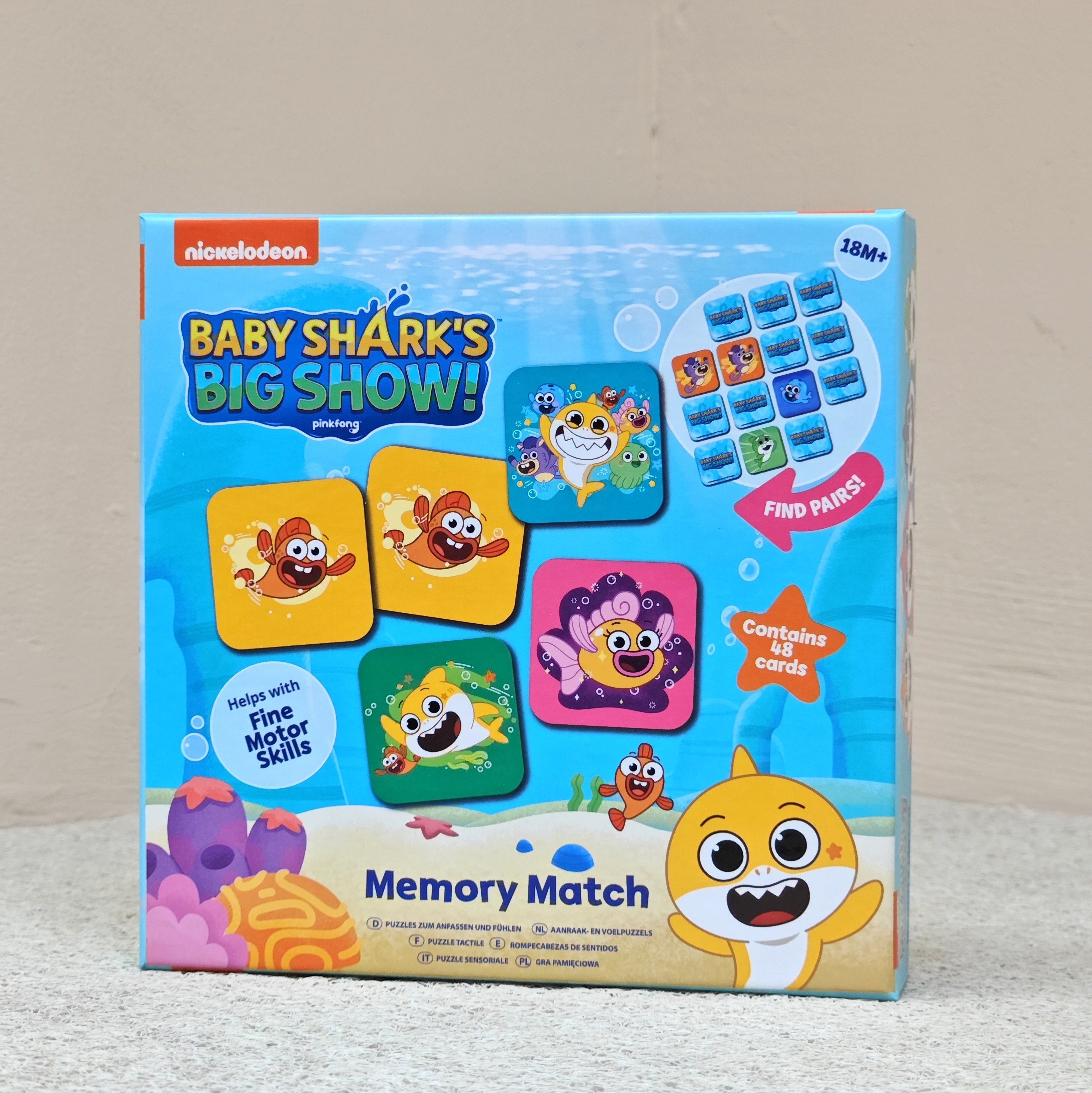 出口大不列颠 小小鲨鱼记忆配对硬质卡片 早教游戏卡片 共48片