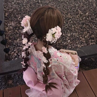 超仙新中式仿真铃兰花朵流苏发夹女森系氛围感和服侧边夹盘发头饰