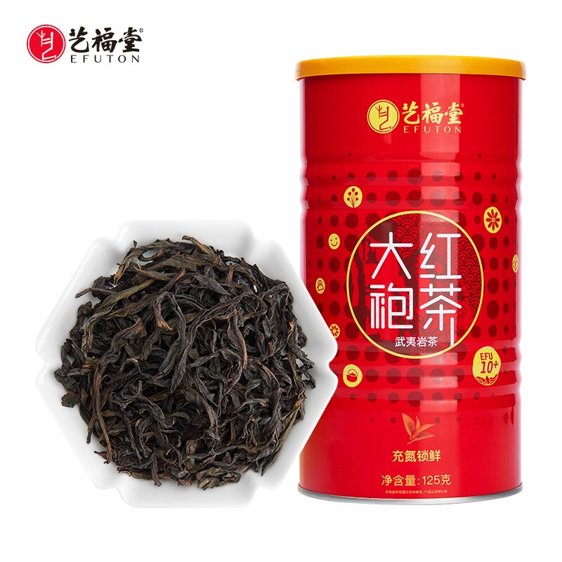 艺福堂茶叶2023新茶大红袍茶叶特级乌龙茶正宗武夷山原产岩茶 125