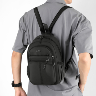 双肩包男休闲户外旅行大容量胸包多用男包牛津布多功能轻便小背包