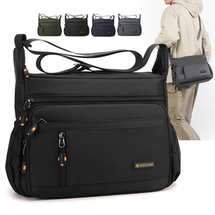 男士单肩包工具包通勤包男款出差爸爸户外旅行大容量商务斜挎包