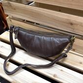 转山头层牛皮植鞣皮水染真皮单肩斜挎包可颂牛角包森系文艺百搭