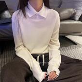 恨不得空投去你家 上衣 简约翻领针织衫 秋冬百搭气质薄款 毛衣新款