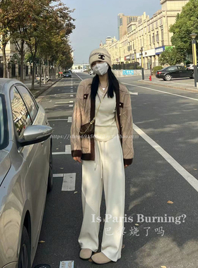 又柔又暖！ROW的4色羊毛加厚直筒阔腿裤简约显瘦保暖拖地裤休闲裤