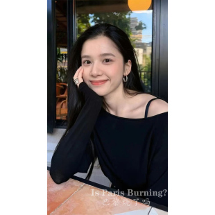 超细腻羊绒真丝一字领针织衫 慵懒松弛感长袖 in也不嫌多 all