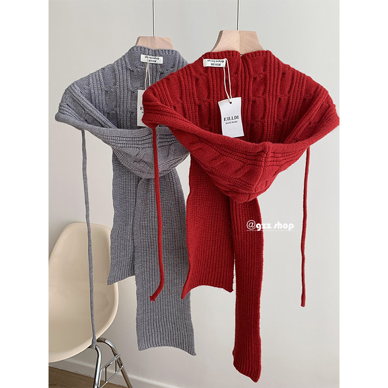 24ss重工！高品质连帽一体式围巾