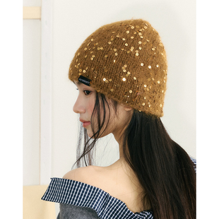 巨闪！韩代y2k时髦毛线针织帽女新款小众百搭帽子包头帽秋冬保暖