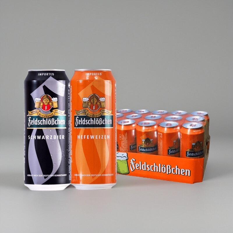 费尔德堡啤酒 德国原装进口500ml罐装 原浆精酿小麦白啤酒/黑啤酒
