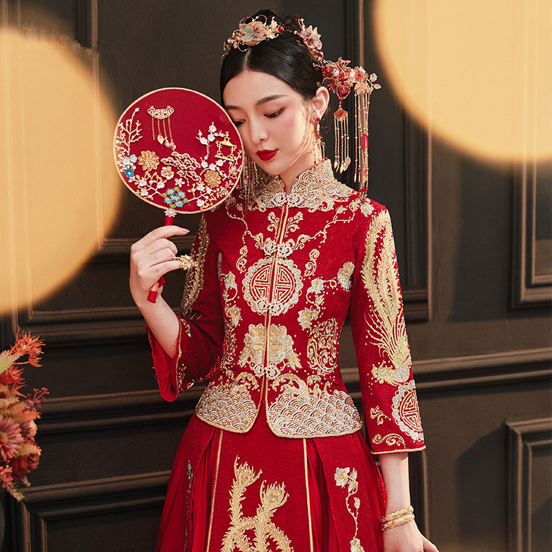 秀禾服2025新款新娘结婚中式婚纱礼服大码春夏款敬酒服小个子绣