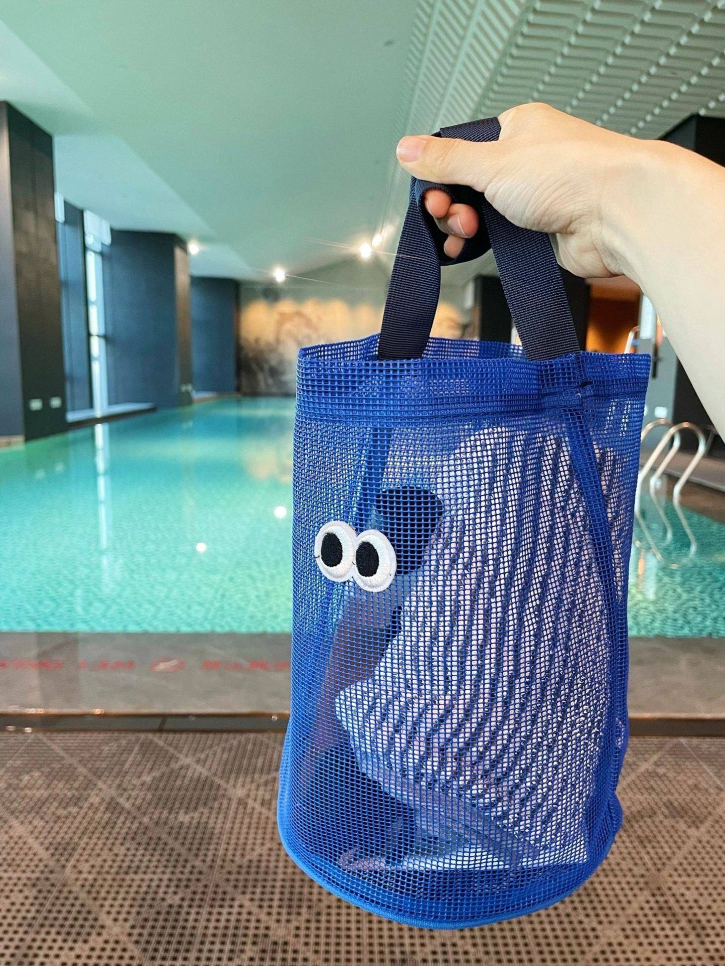 简格千子游泳网包水桶网格包尼龙网格包镂空沥水包沙滩戏水手提包