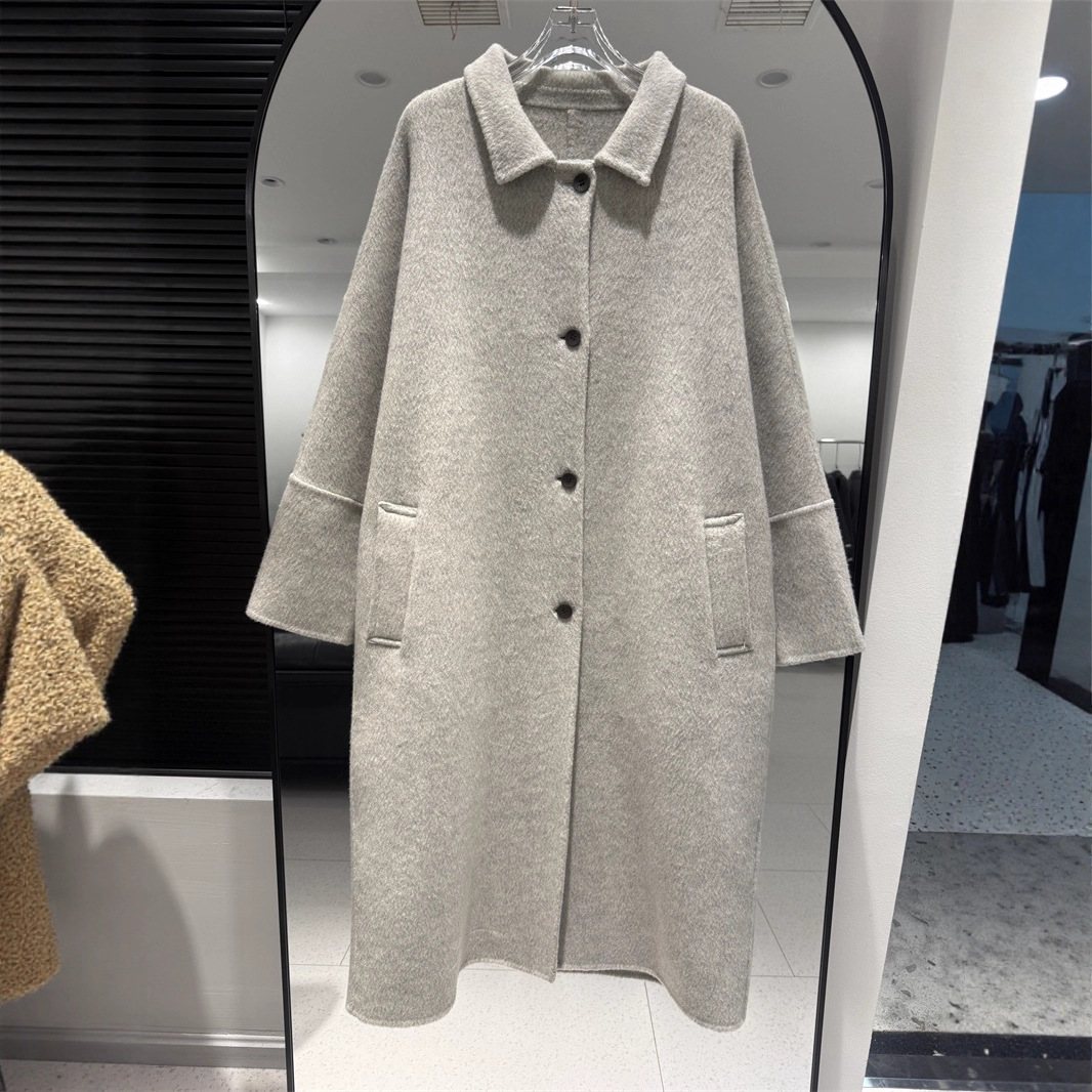 韩国东大门edit2025秋冬新款时尚百搭洋气净版长款大衣宽松设计感
