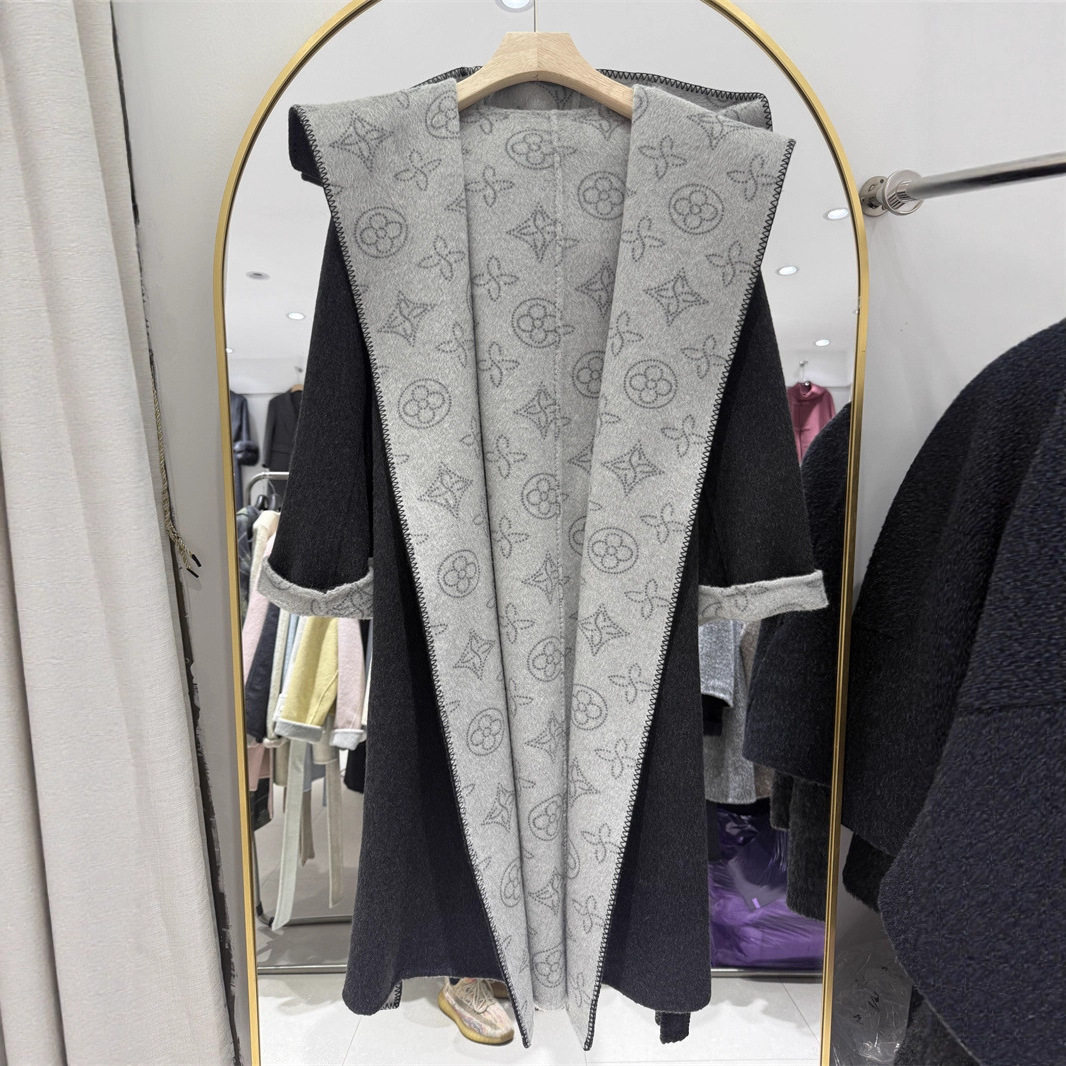 通勤提花羊毛大衣女高个子秋冬新款韩系系带连帽加长款毛呢,女装/女士精品,毛呢外套,淘宝优惠券,粉丝福利购,淘宝优惠卷