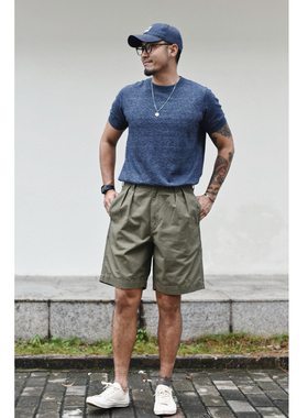 沾酱 法式M52短裤男 轻薄工装裤 夏季休闲宽松裤 阿美咔叽 复古