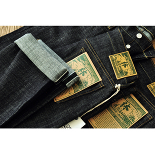 男赤耳丹宁复古 16.8OZ爆竹节重磅44宽松直筒牛仔裤 沾酱 风林火山