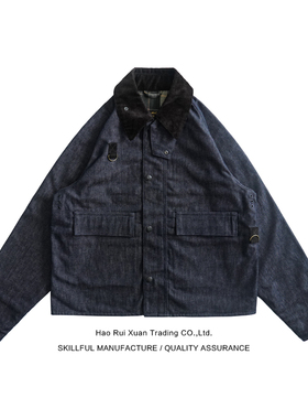 沾酱 spey牛仔短款钓鱼夹克男 无油蜡夹克 经典猎装工装BBR复古