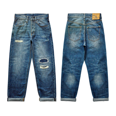 沾酱赤耳秋季款洗水直筒牛仔裤