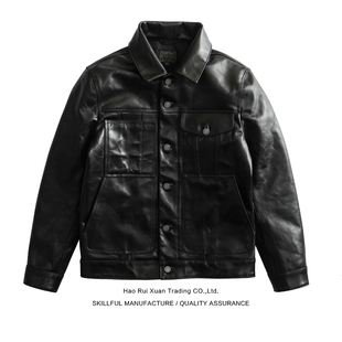 沾酱 巡洋舰马皮皮衣男 夹克男士 美式复古工装夹克外套 阿美咔叽