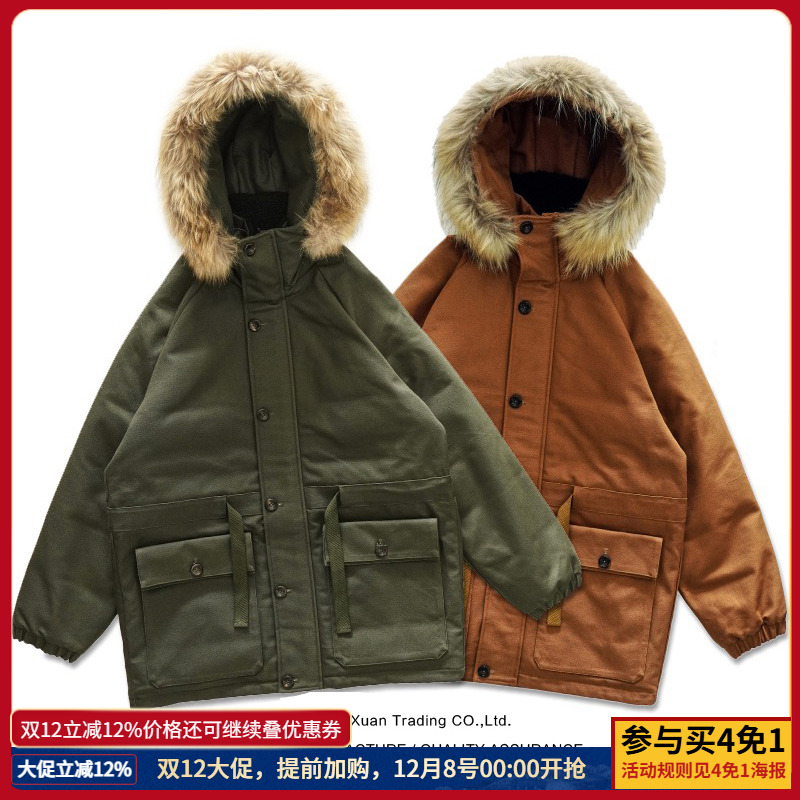 沾酱 羽绒服 复古登山派克大衣 90白鸭绒 帆布工装羽绒 非Nigel