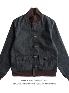 沾酱 A1飞行夹克牛仔夹克复刻MCCOYS空军夹克男 咔叽休闲外套非A2