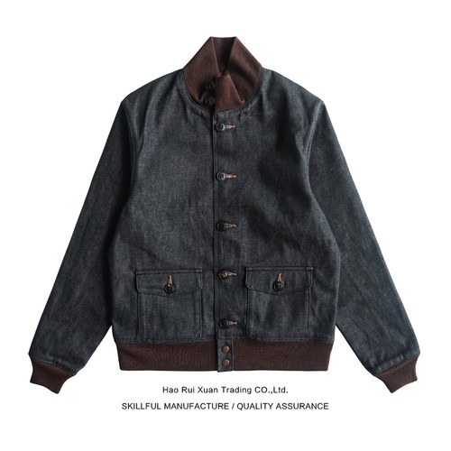 沾酱 A1飞行夹克牛仔夹克复刻MCCOYS空军夹克男 咔叽休闲外套非A2