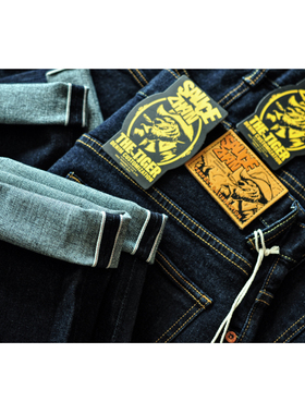 沾酱 T457XX虎年限定牛仔裤 新疆棉 直筒牛仔裤男 复古阿美咔