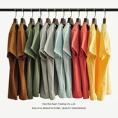 6色 纯棉短袖 彩色三本针 沾酱 32支双纱vintage 重磅 T恤 打底T