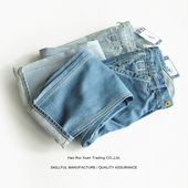 夏季 新疆棉 沾酱 丹宁 九分裤 牛仔裤 修身 男士 男