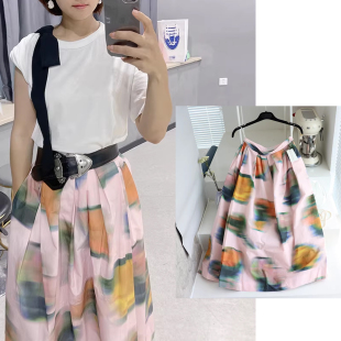 DVN烟花系列泼墨高腰褶皱花苞半身裙 NOTEN 国内现货DRIES VAN