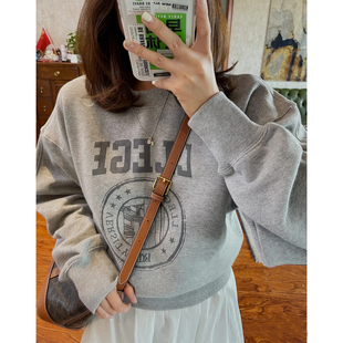 爆款国内现货秋季RECTO圆领徽标字母logo简约宽松毛圈卫衣