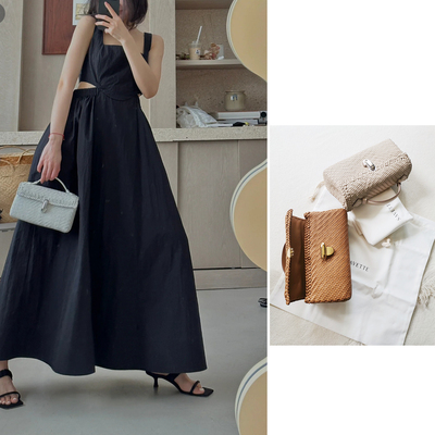 国内现货Savette Symmetry Pochette编织Tote通勤百搭mini手提包