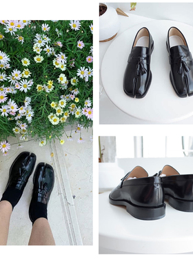 国内现货Maison Margiela马吉拉小牛皮流苏分趾乐福单鞋Tabi