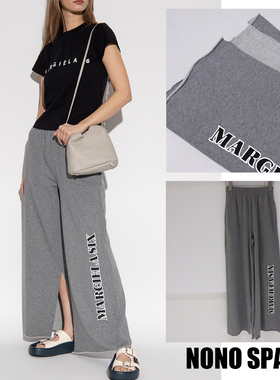 国内现货Maison Margiela MM6高腰开叉logo直筒毛边薄款休闲裤